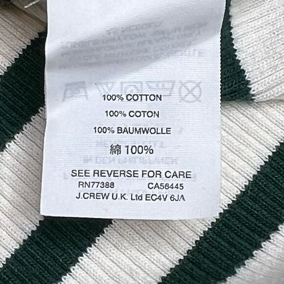 J. Crew Green/White/Navy Long Sleeve Striped Ribbed Top/Sweater - Medium - Picture 13 of 13